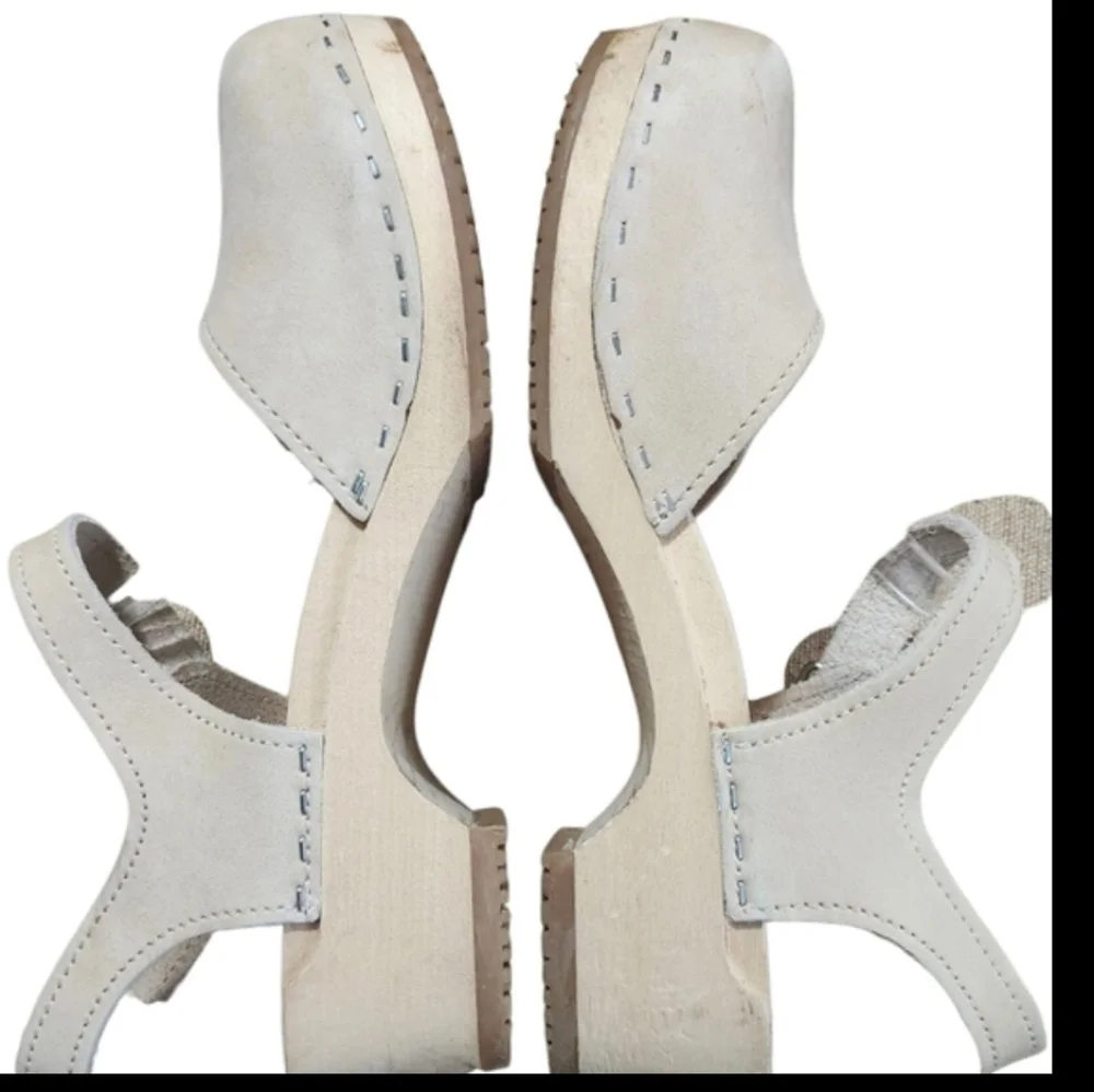 Sandgren's Saragasso Sand Nubuck Made In Sweden Scandinavian Clogs EU 38  US 8 - Picture 7 of 9